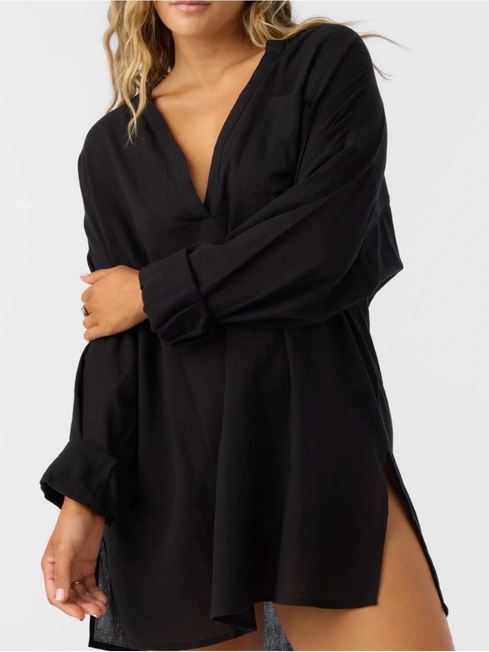 O'Neill Black Long-Sleeve Swim Cover-Up Tunic